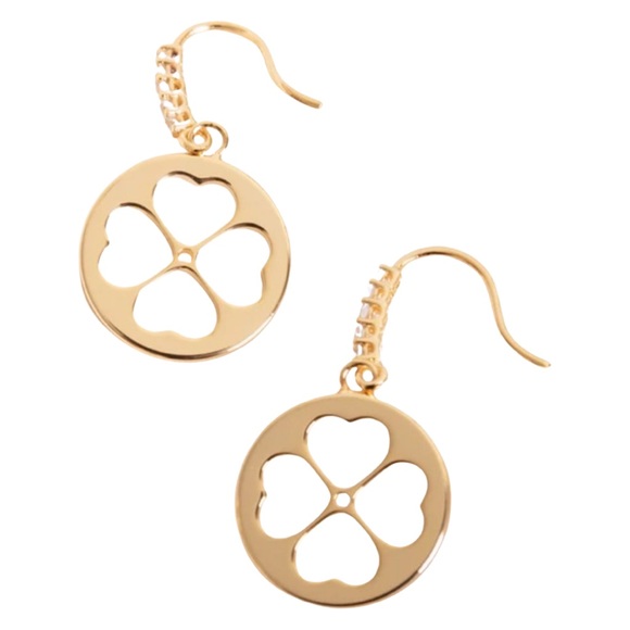 KATE SPADE • Gold Symbols Clover Earrings - Picture 3 of 6